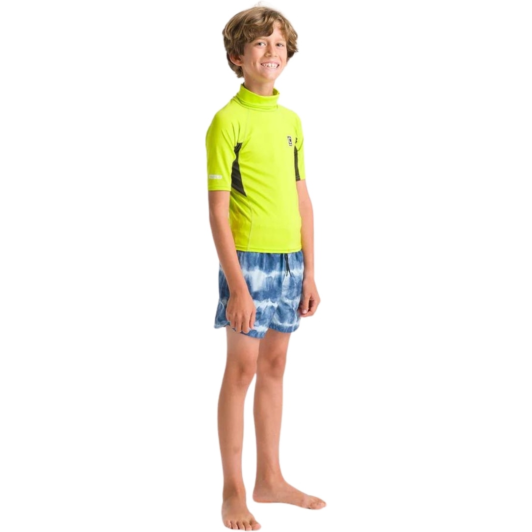 2026 C-Skins Junior NuWave X Short Sleeve Rash Vest C-NLYSSJ - Lime / Anthracite / Multi